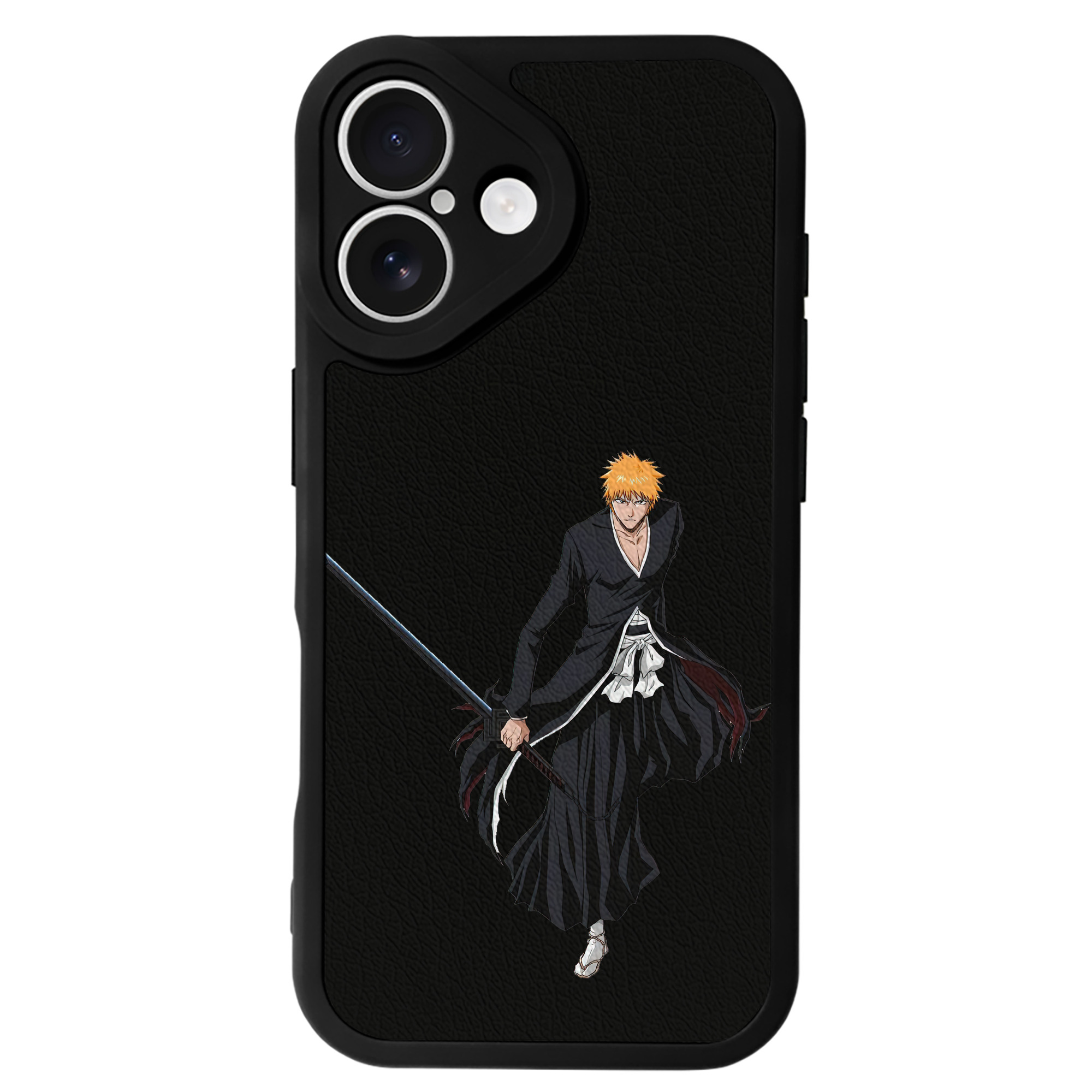 ブリーチ 黒崎一護（くろさき いちご）BLEACH Kurosaki Ichigo 【iPhone 16シリーズ対応】シリコンスマホケース（レザー調） 材質：シリコン